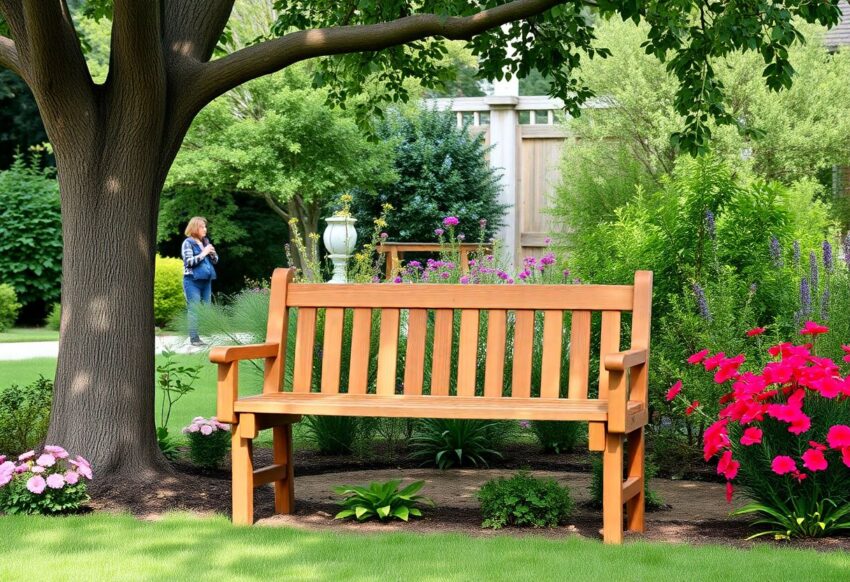 Un banc de jardin en acacia…….