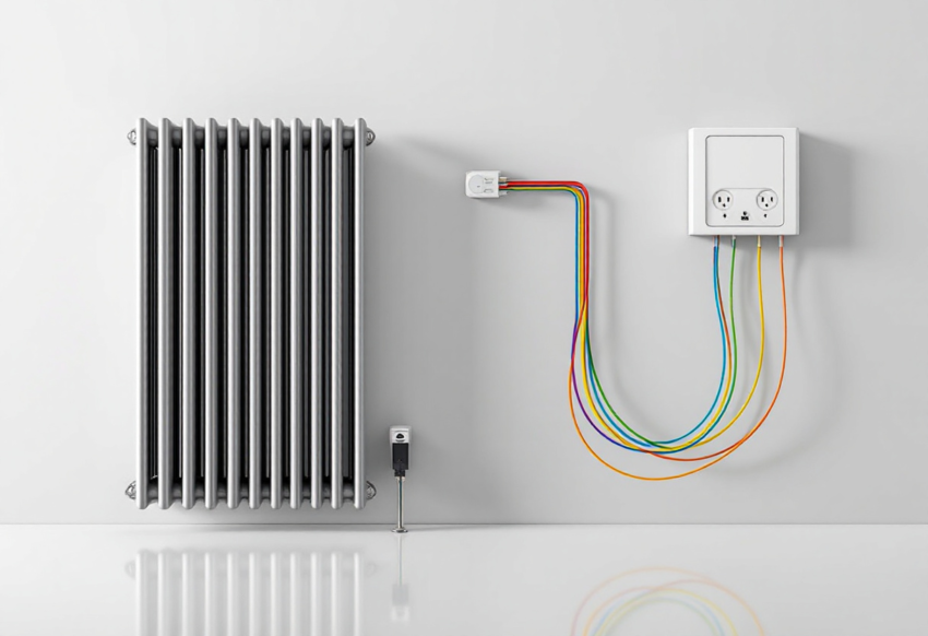 Comment réaliser le branchement d'un radiateur avec des fils gris, marron et noir ?